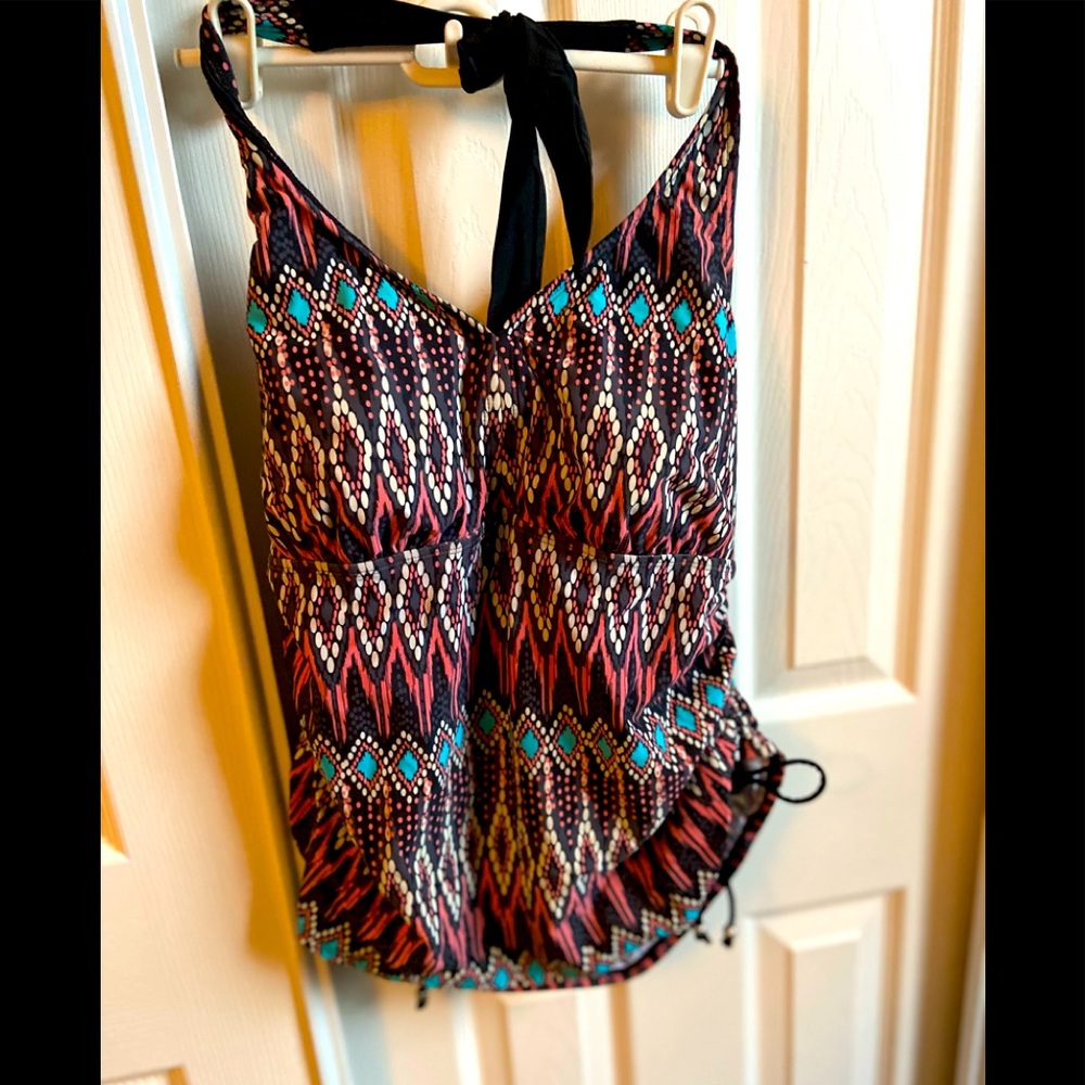 Halter Top Tankini Shirred Sides